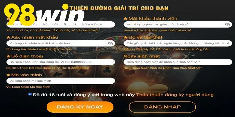 Tìm hiểu chi tiết các bước đăng ký 98WIN